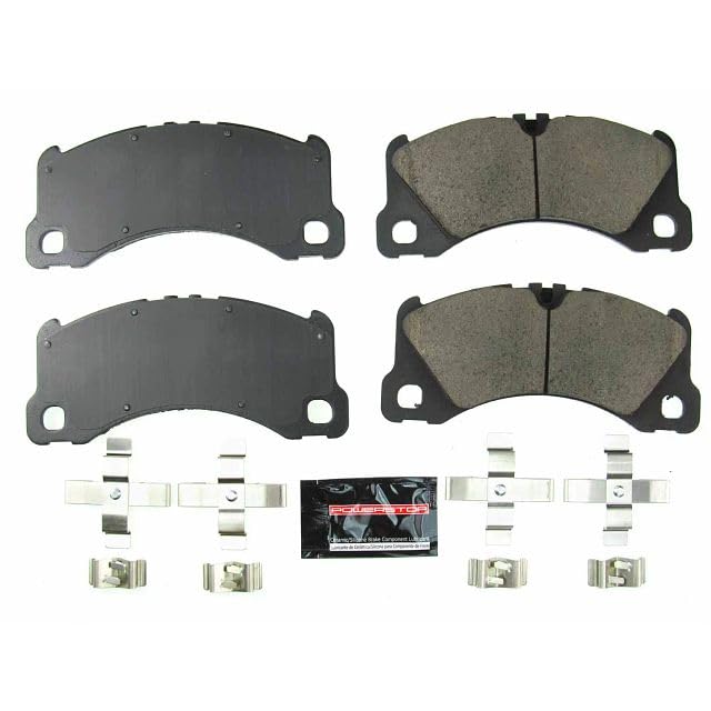 ستوب Power Stop Z23-1577 Front Z23 Evolution Sport وسادات فرامل سيراميك مملوءة بألياف الكربون مع أجهزة لبورشه كايين بورش ماكان بورش ما بورش باناميرا بورش باناميرا [نموذج محدد] - Image 2